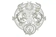 taurus and pisces symbol tattoo design idea