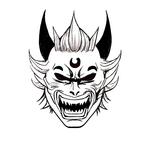 Hannya mask tattoo design idea