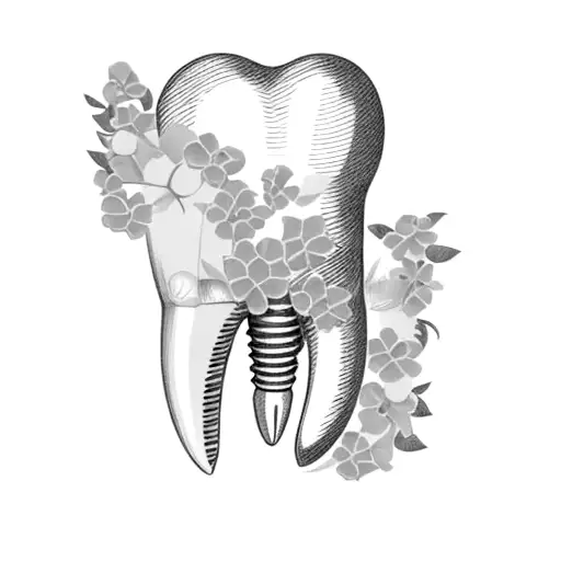 a tooth tattoo design idea