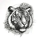 Tiger head looking tattoo design idea