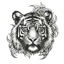 Tiger head looking tattoo design idea
