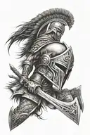 tribal spartan warrior tattoo design idea