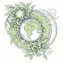 Earth element tattoo design idea
