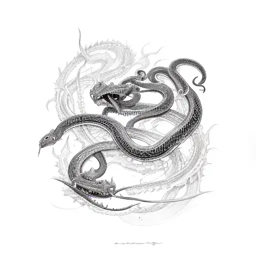 Drachenauge viper "জ্ঞান শক্তি" tattoo design idea