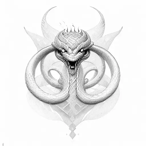 Drachenauge Viper জ্ঞান শক্তি Schriftzug tattoo design idea