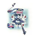 father with 2 daughters tattoo design idea