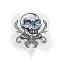 skull cat spider tattoo design idea