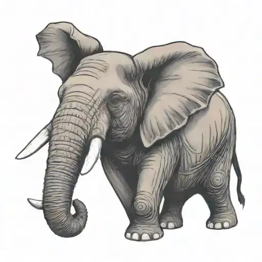 elephant standing on a bullet  tattoo design idea