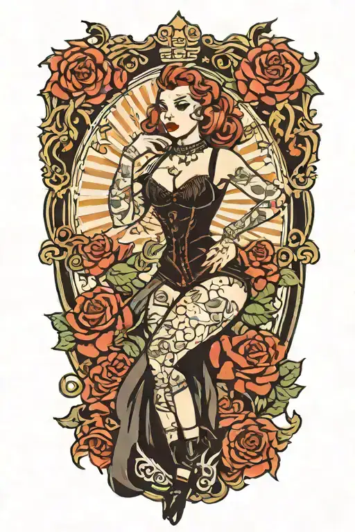 pinup goth tattoo design idea