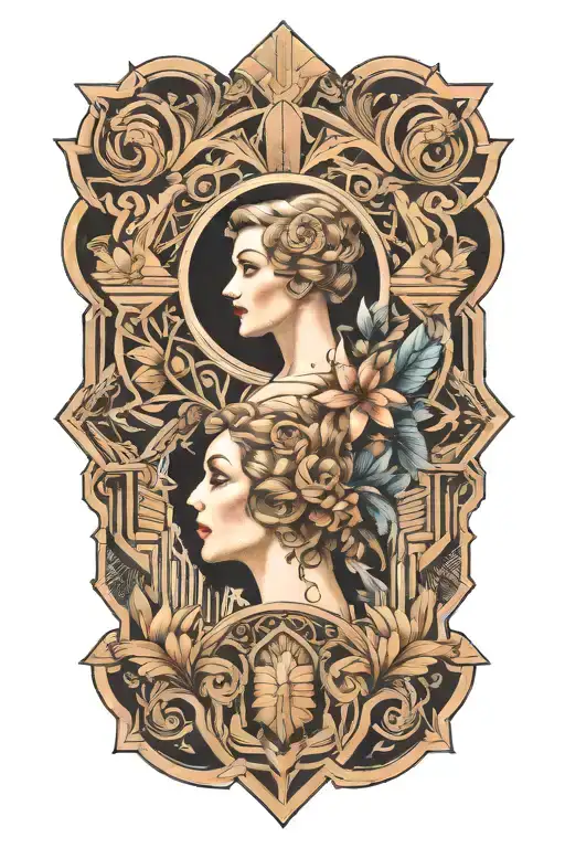 art deco tattoo design idea