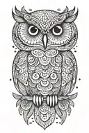 owl surrounded by rain drops tattoo design idea
