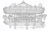 art deco carousel tattoo design idea