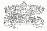 art deco carousel tattoo design idea