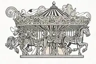 art deco carousel tattoo design idea