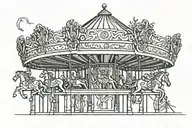 art deco carousel tattoo design idea
