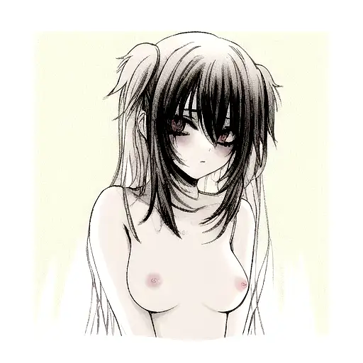 nude emo girl tattoo design idea