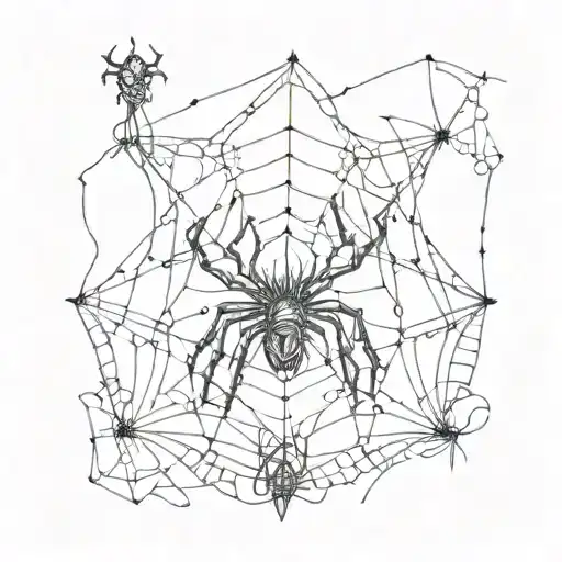laugh now cry later with spider web intertwined tattoo design idea