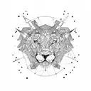 Leo constellation tattoo design idea