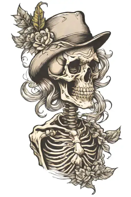 harmónica rock blues talent with a skeleton tattoo design idea