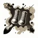 Babyfoot game pieces on a background of aged parchment tattoo design idea