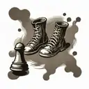 Babyfoot game pieces on a background of aged parchment tattoo design idea