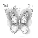 the name Natalie with little butterflies  tattoo design idea