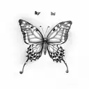 the name Natalie with little butterflies  tattoo design idea