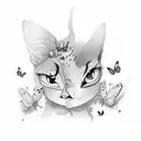 the name Natalie with little butterflies  tattoo design idea