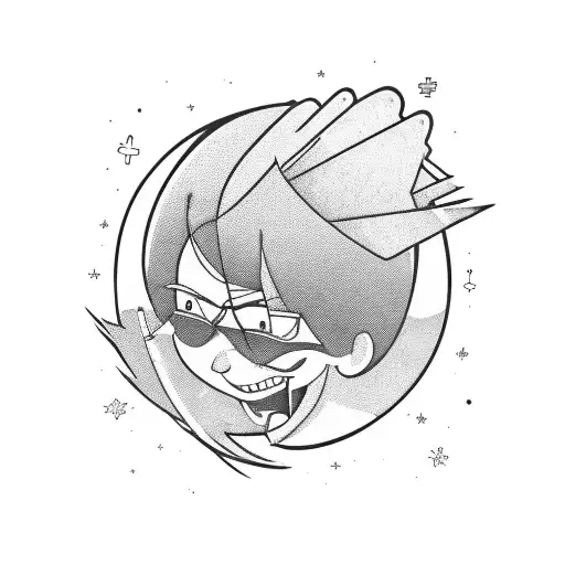 cartoon skater vibe in space emo tattoo design idea