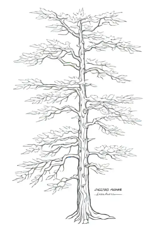 lebanese cedar tree tattoo design idea