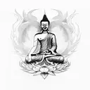 BUDDHA + PHOENIX + MAORÍ WARRIOR + FIRE + METATRON tattoo design idea