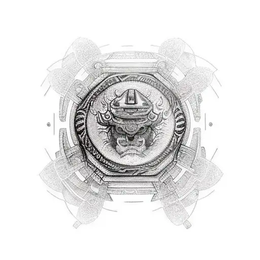 An intricate tattoo design featuring a kickboxing ring surrounded by electrical symbols, representing the client's occupation as an electrician tattoo design idea