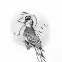 finix bird with reprsenting the time and fearless tattoo design idea