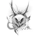 finix bird with reprsenting the time and fearless tattoo design idea