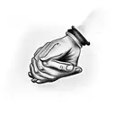Praying hands pierced with dagger tattoo design idea