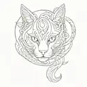 cat eternity symbol tattoo design idea