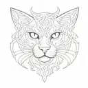 cat eternity symbol tattoo design idea