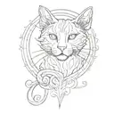cat eternity symbol tattoo design idea