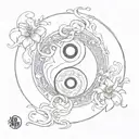paint the yin yang symbol tattoo design idea