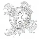 paint the yin yang symbol tattoo design idea