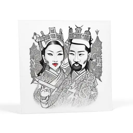 king and queen cards of spadeswith believe on it and swords  tattoo design idea