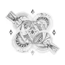 7  of diamonds and 2 cards tattoo design idea