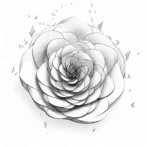 wind rain paper flowers tattoo design idea