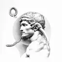 David by Michelangelo with a snake tattoo design idea