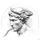 David by Michelangelo with a snake tattoo design idea