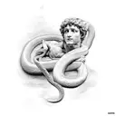 David by Michelangelo with a snake tattoo design idea