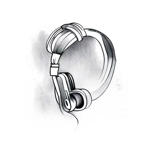 Dj with headphones and DJ controller  tattoo design idea