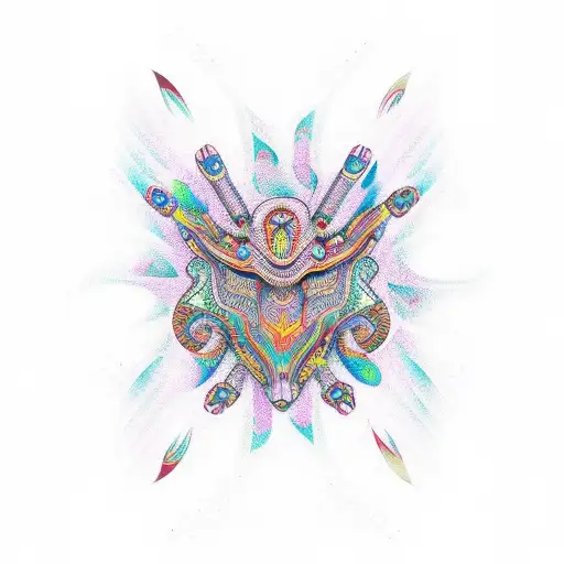 Psychedelic tribal pattern tattoo design idea