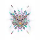 Psychedelic tribal pattern tattoo design idea