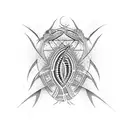 Bifurcating fractal of lizards tattoo design idea